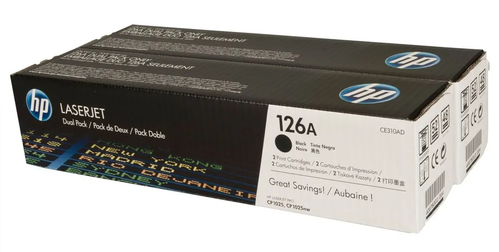 זוג טונרים שחור מקורי HP CE310AD 126A