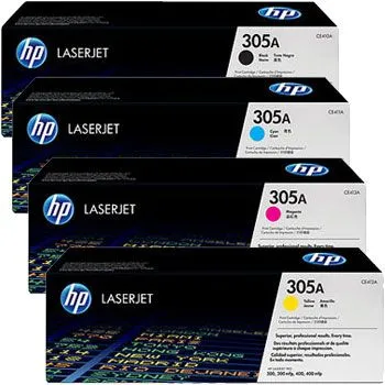 סט 4 טונרים מקוריים HP 305A