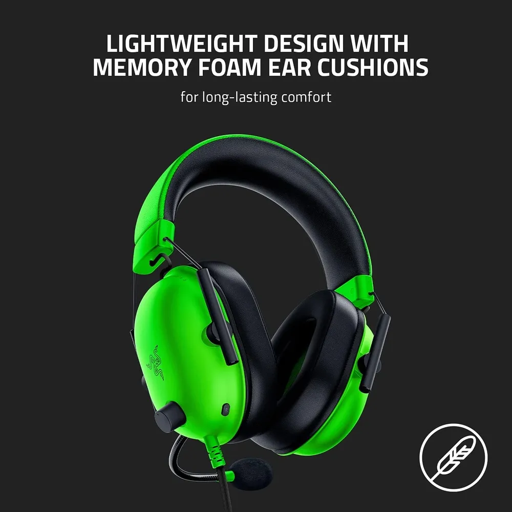 אוזניות גיימינג Razer BlackShark V2 X- צבע ירוק
