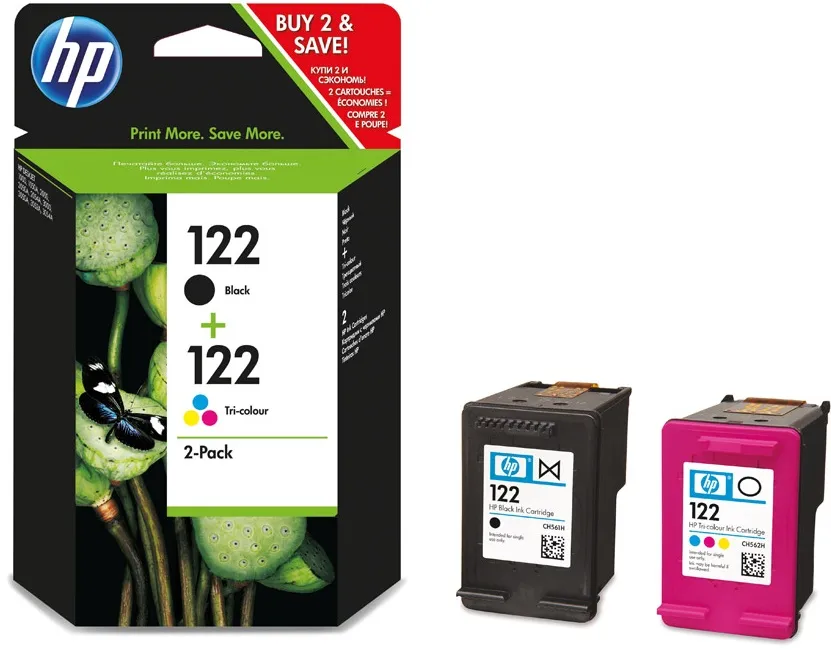 ראש דיו שחור + צבעוני מקורי HP 122 CR340HE