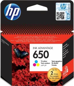 ראש דיו צבעוני מקורי HP 650 CZ102AE