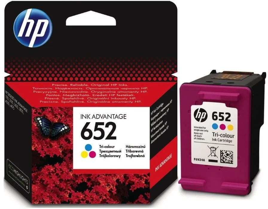 ראש דיו צבעוני מקורי HP 652 F6V24AE