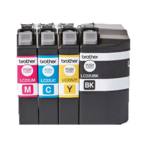 סט 4 ראשי דיו מקוריים Brother LC22U XL