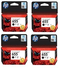 סט 4 ראשי דיו שחור מקוריים HP 655