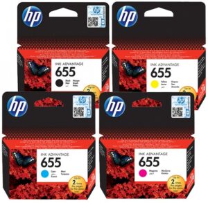 סט 4 ראשי דיו מקוריים HP 655