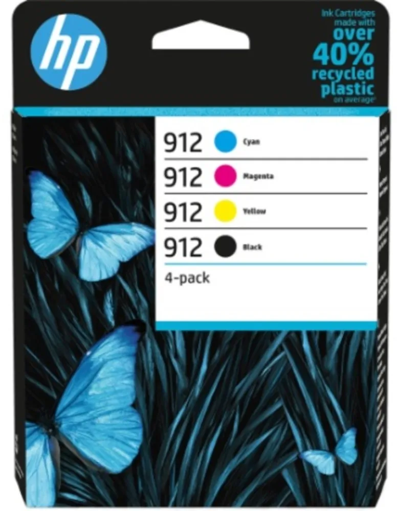 סט 4 ראשי דיו מקוריים HP 912 6ZC74AE