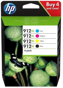 סט 4 ראשי דיו מקוריים HP 912XL