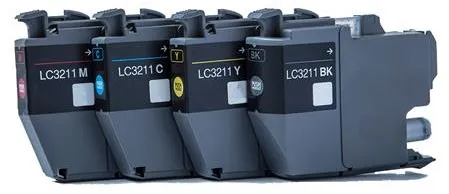 סט 4 ראשי דיו מקוריים Brother LC3211