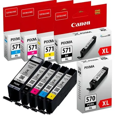 סט 5 ראשי דיו מקוריים Canon PGI570XL- CLI571XL