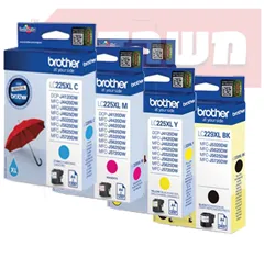 סט 4 ראשי דיו מקוריים Brother LC229XLBK+LC-225XL C/M/Y