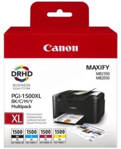 סט 4 ראשי דיו מקוריים Canon PGI-1500XL