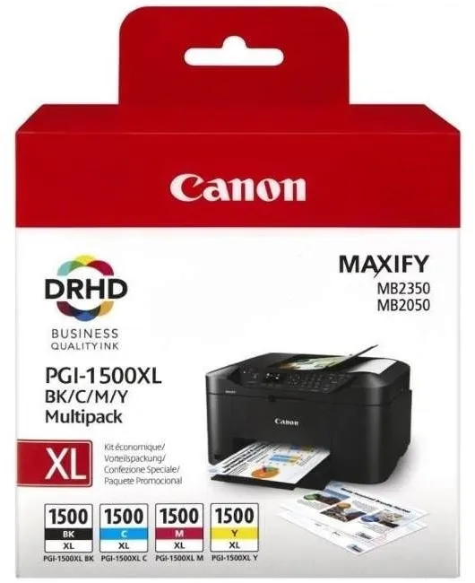 סט 4 ראשי דיו מקוריים Canon PGI-1500XL