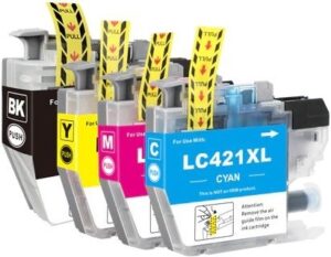 סט 4 ראשי דיו תואמים Brother LC421XL