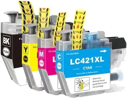 סט 4 ראשי דיו תואמים Brother LC421XL