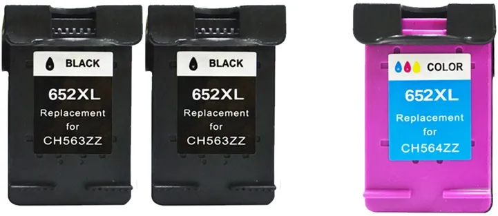 חבילת חיסכון שני שחורים+ צבעוני תואמים HP 652