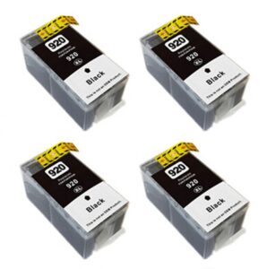 סט 4 ראשי דיו שחורים תואמים HP 920XL