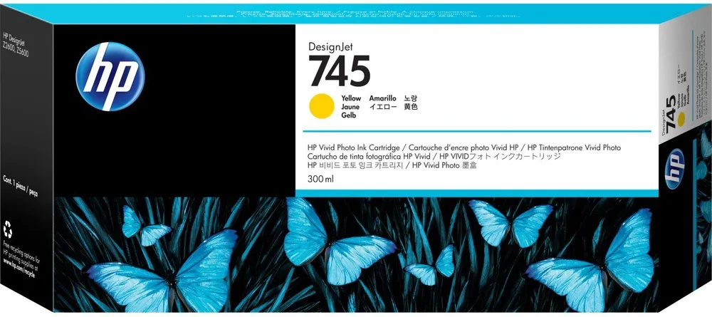 ראש דיו צהוב מקורי HP 745 F9K02A