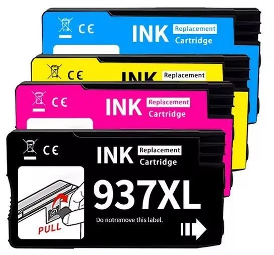 סט 4 ראשי דיו תואמים HP 937
