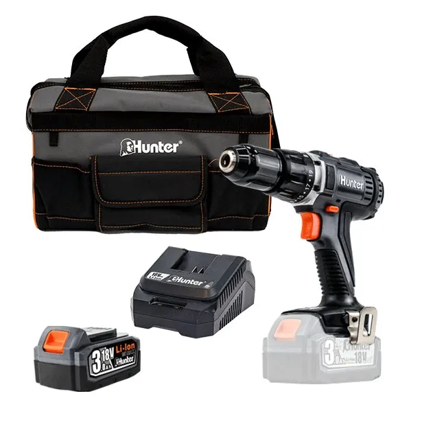 מברגה רוטטת/קודחת Hunter 100311-010 18V – עם סוללה 3Ah
