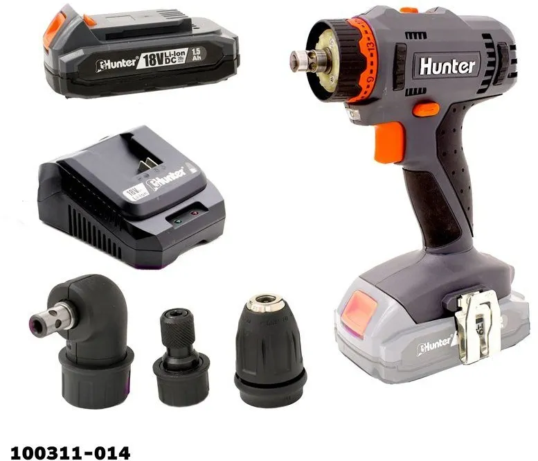 מברגה מודולרית Hunter 100311-014 18V – עם סוללה 1.5Ah