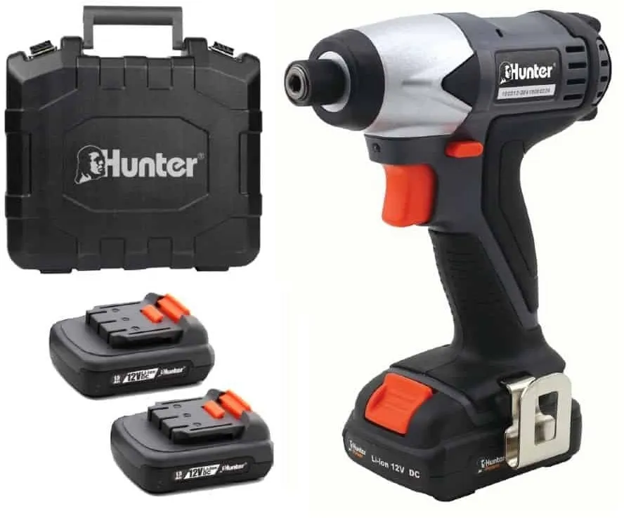 מברגת אימפקט נטענת Hunter 100312-001 12V – עם שתי סוללות 1.5Ah