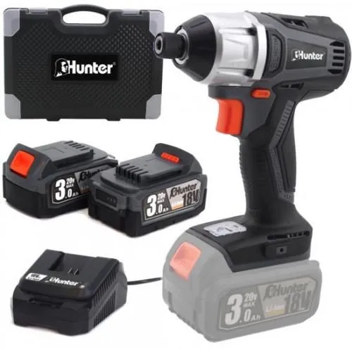 מברגת אימפקט נטענת Hunter 100312-007 18V – עם שתי סוללות 3Ah