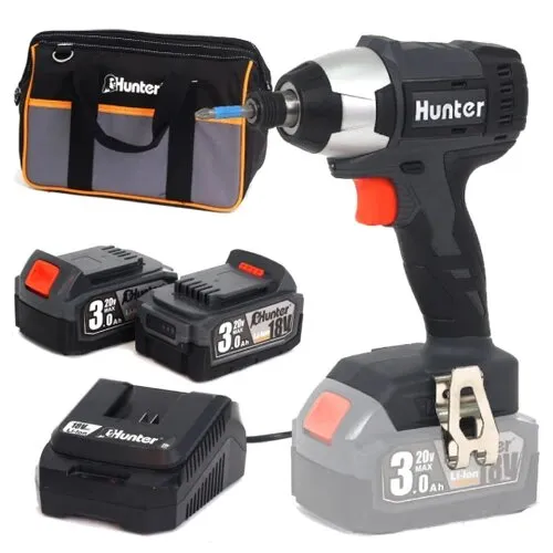מברגת אימפקט נטענת Hunter 100312-014 18V – עם שתי סוללות 3Ah