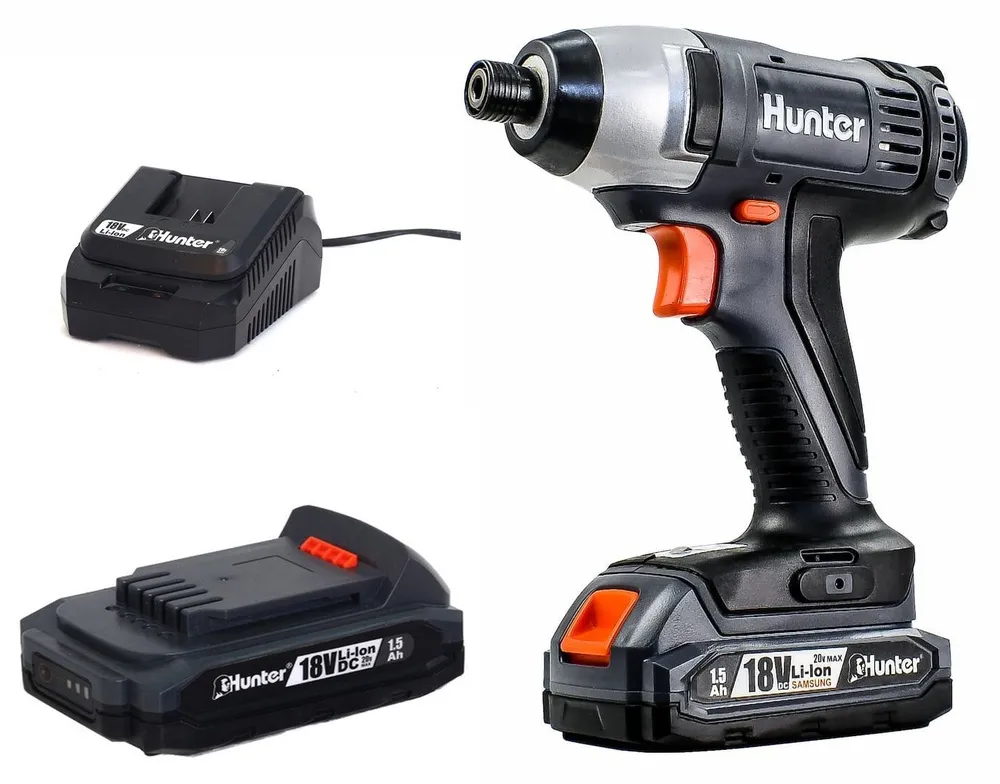 מברגת אימפקט נטענת Hunter 100312-017 18V – עם סוללה 1.5Ah