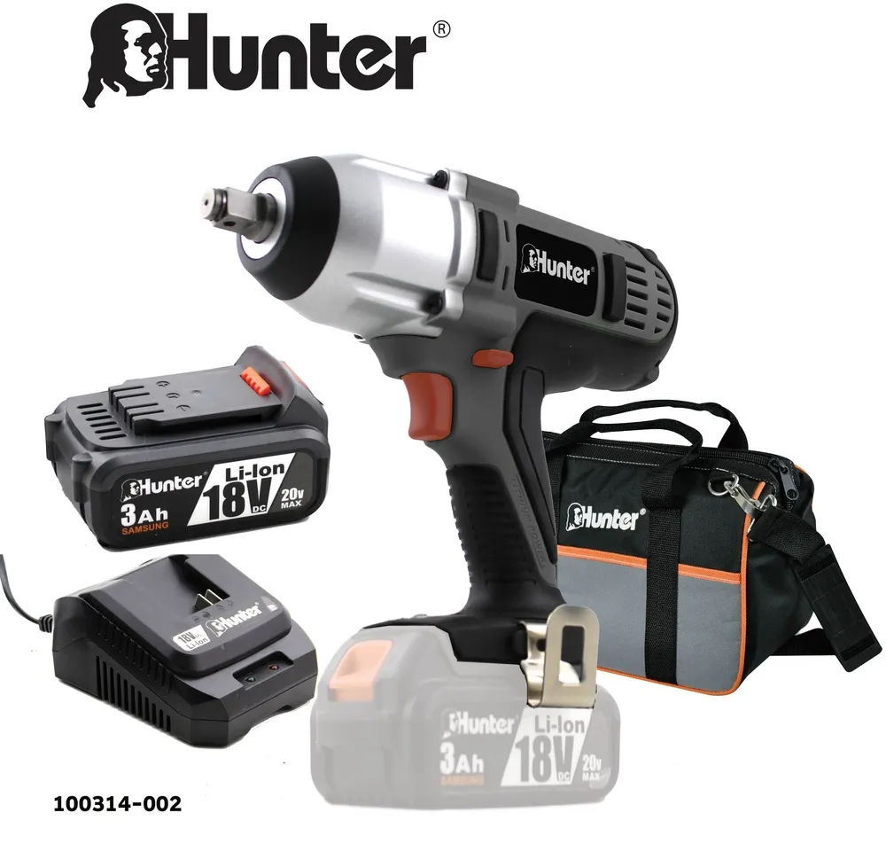 מפתח אימפקט Hunter 100314-002 18V – עם סוללה 3Ah
