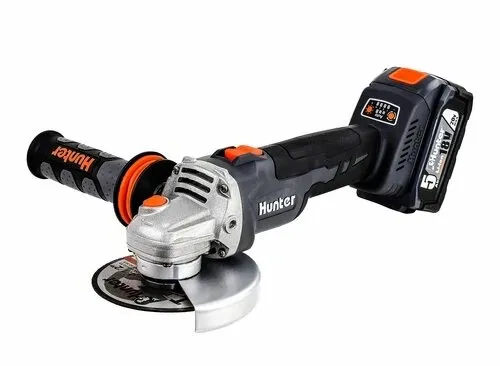 משחזת זווית נטענת 4.5" Hunter 100411-022 18V – עם סוללה 5Ah ומטען 6.5A