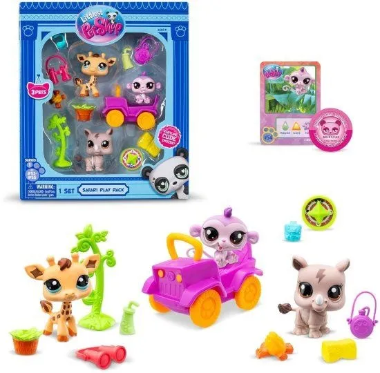 פט שופ סט חיות ספארי עם 3 חיות My littlest pet shop