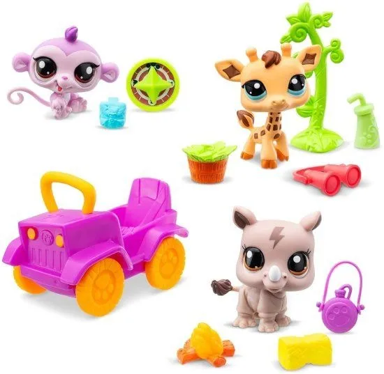 פט שופ סט חיות ספארי עם 3 חיות My littlest pet shop