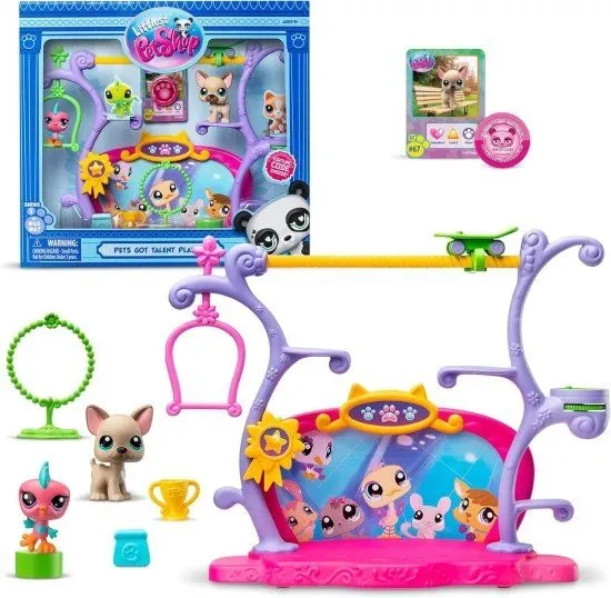 פט שופ סט מופע כשרונות עם 2 חיות מחמד My littlest pet shop