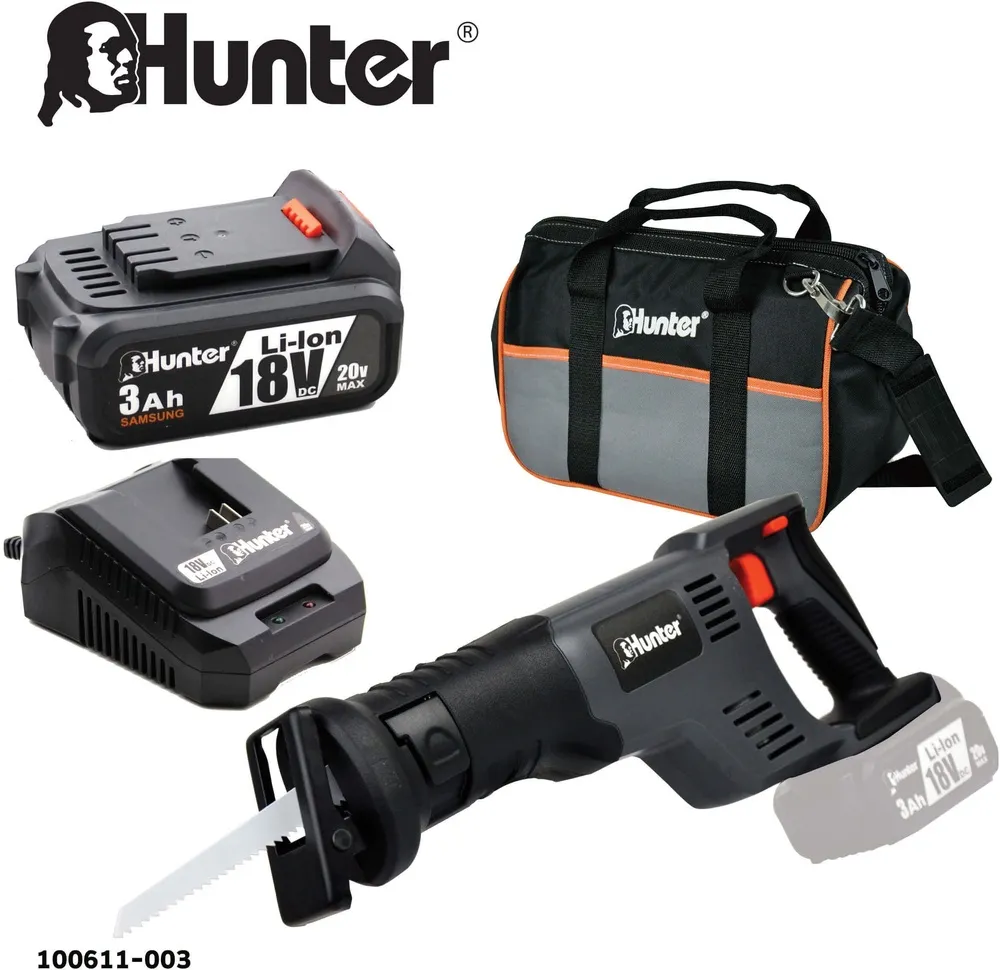 מסור חרב נטען Hunter 100611-003 18V – עם סוללה 3Ah