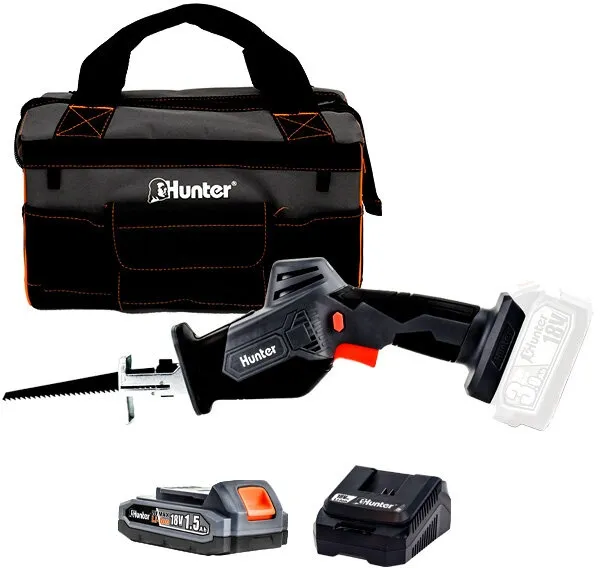 מסור חרב קומפקטי נטען Hunter 100611-007 18V – עם סוללה 1.5Ah