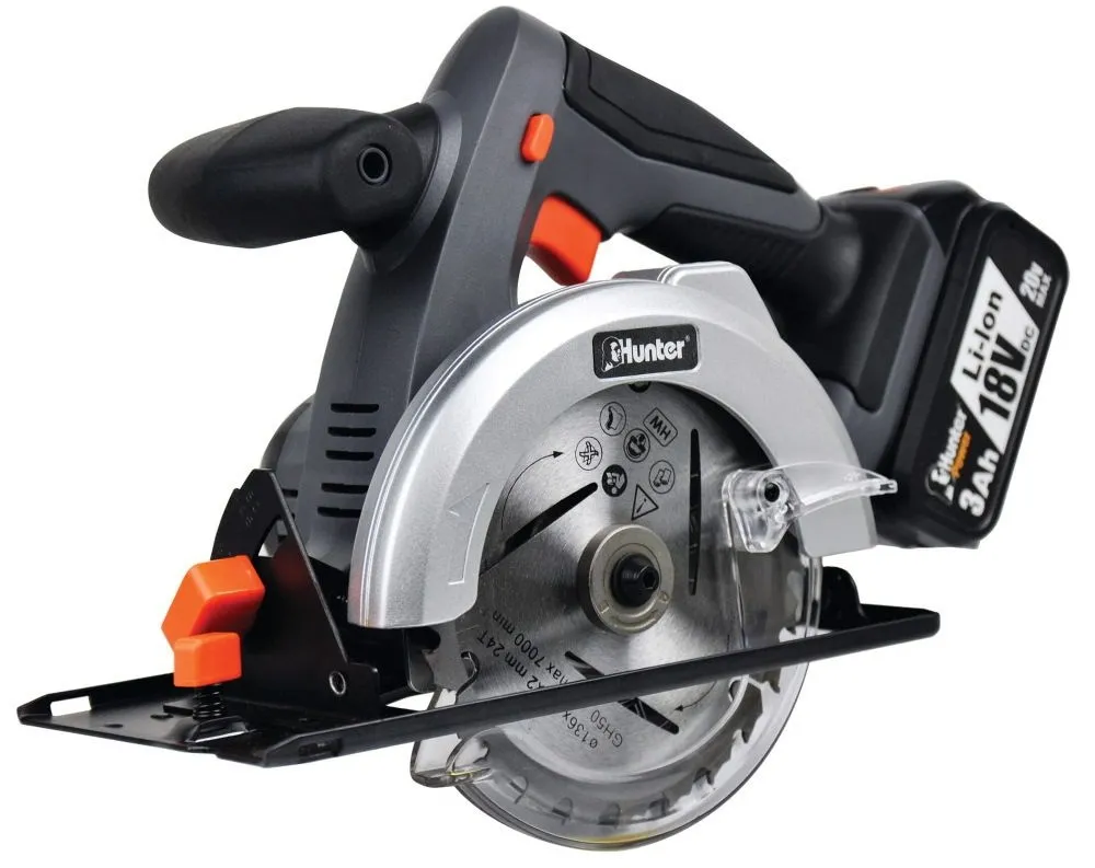 מסור עגול נטען 136 מ"מ Hunter 100612-004 18V – עם סוללה 3Ah ומטען 3A