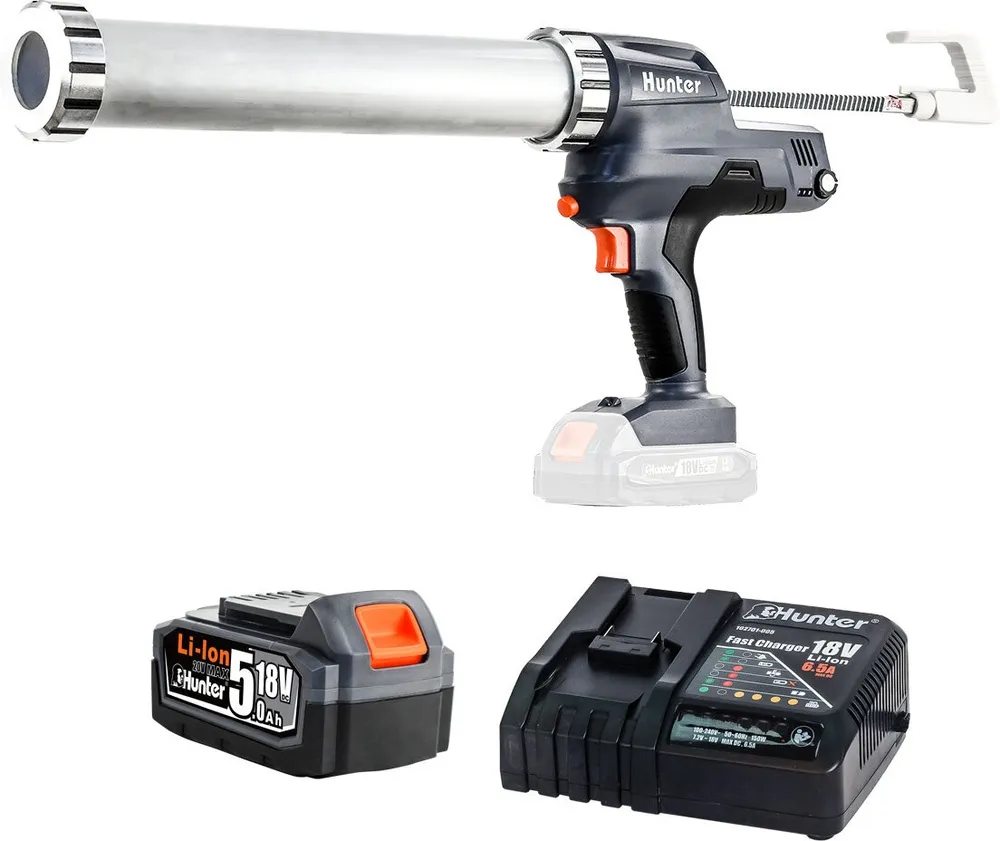 אקדח מרק נטען Hunter 101812-004 18V – עם סוללה 5Ah ומטען 6.5A