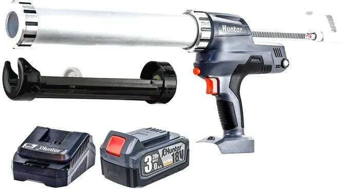 אקדח מרק וסיליקון נטען Hunter 101812-007 18V – עם סוללה 3Ah