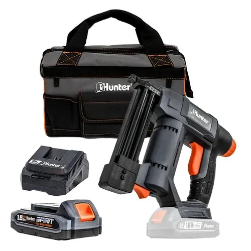 אקדח סיכות ומסמרים נטען Hunter 102102-005 18V – עם סוללה 1.5Ah