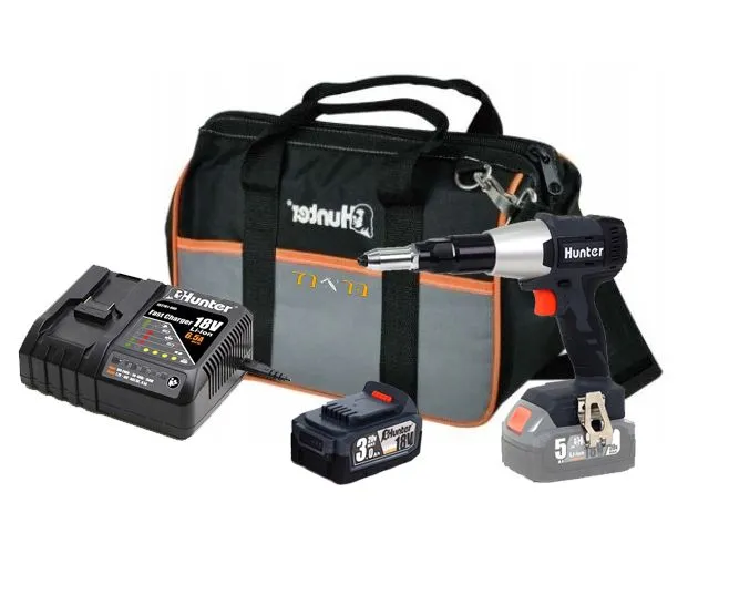 אקדח ניטים Hunter 102704-003 18V – עם סוללה 3Ah