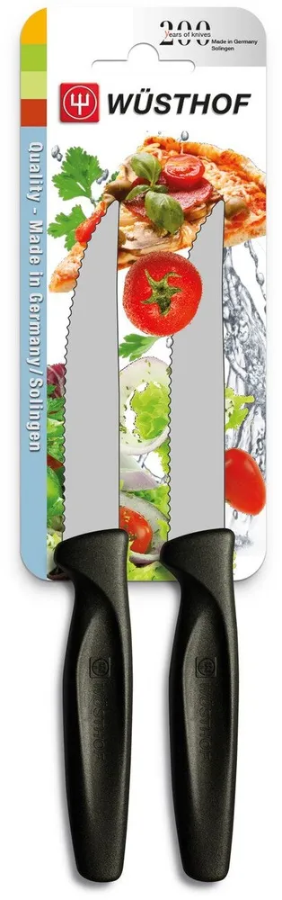 מארז 2 סכינים משוננות 10 ס"מ עם קצה שפיצי Wusthof Gourmet 9341 – שחור
