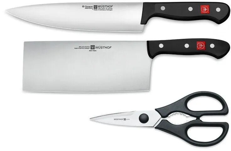 סט סכינים ומספריים 3 חלקים Wusthof Gourmet 8010