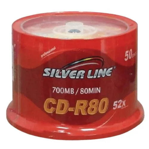 סט של 50 דיסקים CAKE 50 CD-R 80 Min 700MB 52x מבית Silver Line