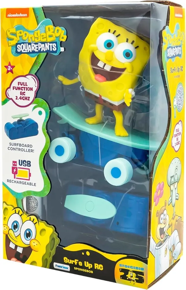בובספוג על סקייטבורד עם שלט רחוק מבית Funrise