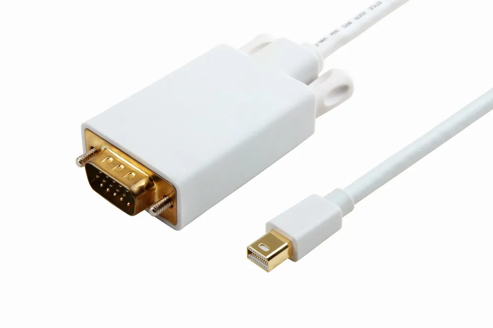 כבל מתאם מוזהב Mini DisplayPort ל- VGA זכר באורך 1.8 מטר