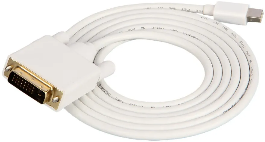 כבל מתאם מוזהב Mini DisplayPort ל- DVI זכר באורך 1.8 מטר