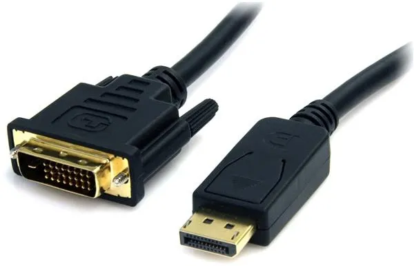 כבל DVI זכר ל- DisplayPort זכר מוזהב 3 מטר