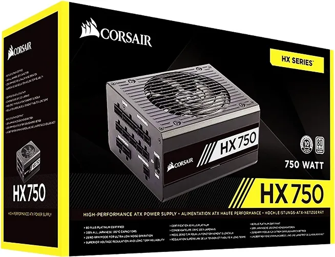 ספק כוח Corsair HX750 80+ Platinum Modular 750W