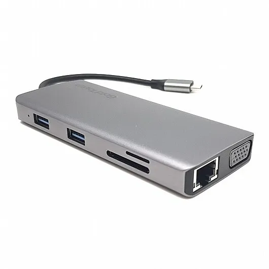 תחנת עגינה USB Type-C עם חיבורי Gold Touch SU-C15 DP+HDMI+VGA+4xUSB+LAN+TF/SD
