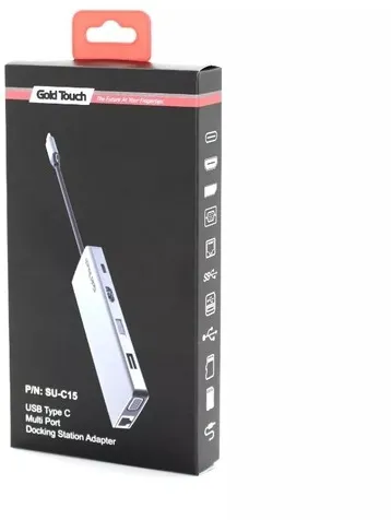 תחנת עגינה USB Type-C עם חיבורי Gold Touch SU-C15 DP+HDMI+VGA+4xUSB+LAN+TF/SD